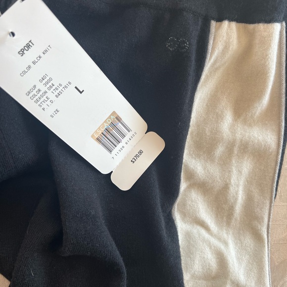 NWT $370 Escada Track Pants Side Stripe LOOSE FIT CRYSTAL Logo Size L - Picture 7 of 11